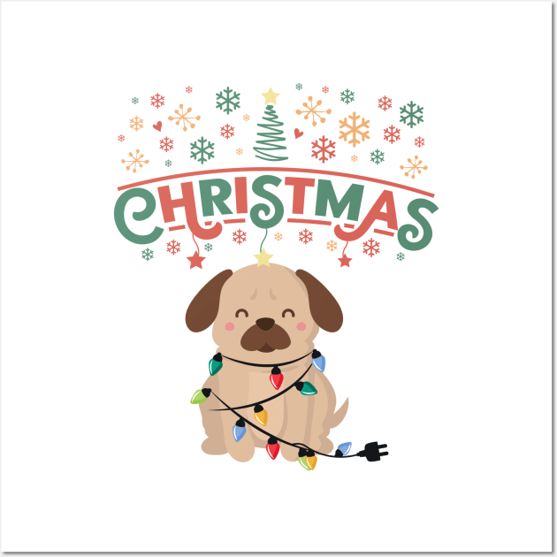 Christmas Pug Wall Art by Royal7Arts